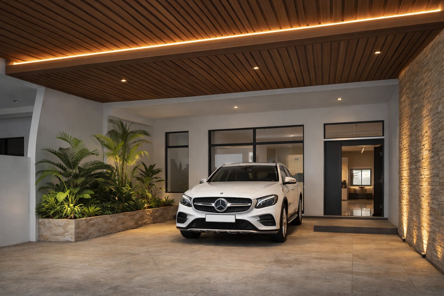 Townsville Residence — grand car porch, Tuaran